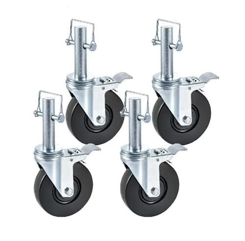 Roulettes Pivotantes Paquet de 4 roulettes pivotantes en caoutchouc for échafaudage avec roulettes robustes à double verrouillage for l'entreposage d'équipements industriels Roulettes Pivotantes De Si
