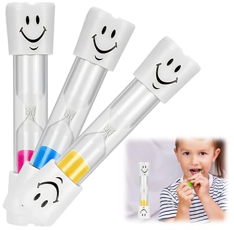 3 Pcs 2 Minute Teeth Timer Sand Hourglass, 2 Minute Toothbrush Sand Timer, Fun Oral Care Tool to Encourage Proper Brushing Habits Dental Timer