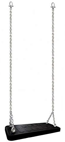 Siège de balançoire en caoutchouc XXL 51 × 23 × 3,8 cm – Renforcé avec insert en aluminium, chaîne galvanisée de 1,80 m, résistant aux intempéries et durable pour toutes les balançoires