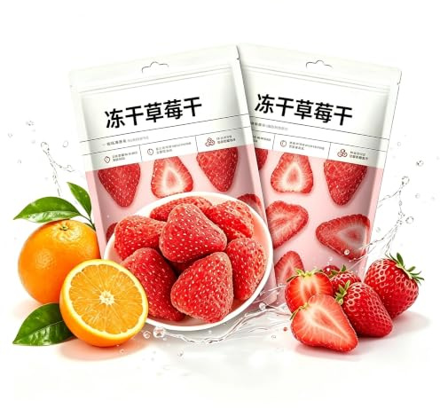 Frystorkade jordgubbschips Naturliga sötsyrliga fruktsnacks 2 påsar*30 g | 2 påsar 30g Konserveringsmedelsfria koncentrerade färska bärgodis