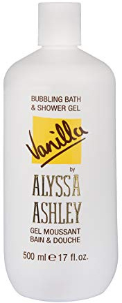 Alyssa Ashley - Vanilla Bubble Bath, Bath & Shower Gel, sanftes Duschgel, Feuchtigkeitsspender zur Reinigung und Revitalisierung der Haut - 500 ml