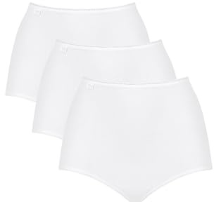 Sloggi Femme Basic+ 3p Basic Maxi Lot de 3 Culotte Taille Basse Femme TR s Confortable Coton Doux et respi, Blanc, 48 EU