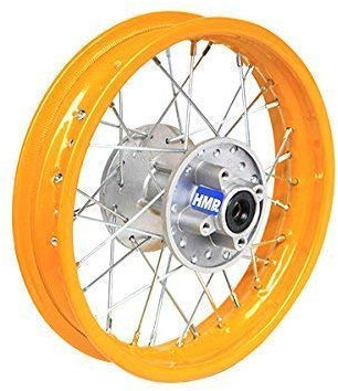 Hmparts Pit/Dirt Bike/Cross 1x Jante en Acier 1.85x12 Pouces - Arrière - Jaune