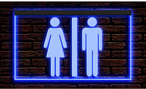 120028 Toilet Restroom Washroom Bathrooms for Restaurant Bar Cafe Lounge Display LED Light Neon Sign (12 X 8, Blue)