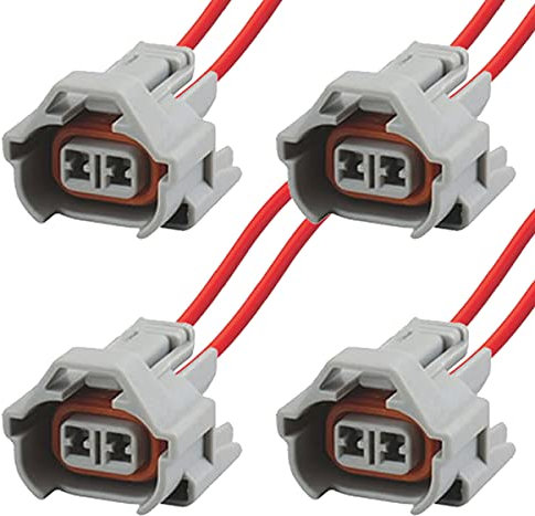 Conector de repuesto para coche – Inyector de gasolina – NIP-DEN (4 x FEMALE) con cable 90980-11153, 0280 157 012, 0280157012, 6189-0060, 06A973722