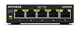 NETGEAR 5 Port Gigabit Ethernet Managed Network Switch (GS305E) - Desktop or Wall Mount, Home Network Hub, Office Ethernet Splitter, Silent Operation