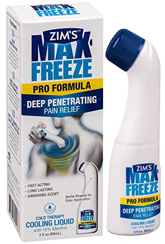 Zim's Max Freeze Pain Relief Topical Analgesic Cooling Liquid for Muscles and Joints Associated with Backaches, Arthritis, Strains, Bruises & Sprains, Clear, 3 Fl Oz