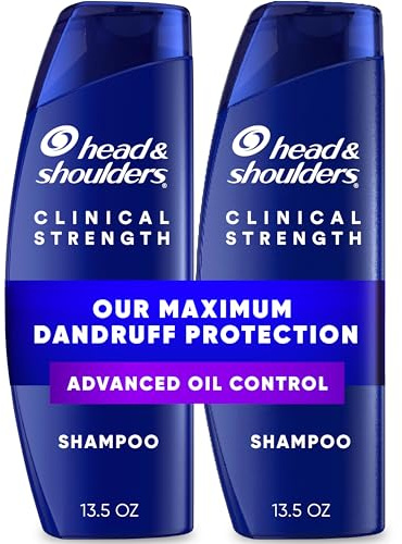 Head & Shoulders Anti-Dandruff Shampoo with 1% Selenium Sulfide, Clinical Strength Advanced Oil Control Twin Pack, Seborrheic Dermatitis Relief, Oily Scalp, 13.5 fl oz Each