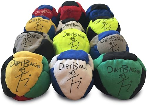 Dirtbag Footbag Sand-Filled Hacky Sack 12-Pack - Assorted Colors
