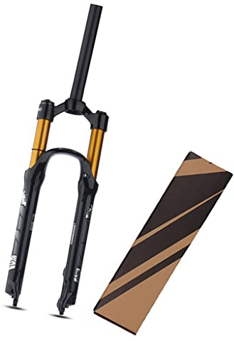 LHHL MTB Gabeln 26 27,5 29 Zoll Mountainbike Federgabel Federweg 100 Mm Luftfedergabel 28,6 Mm Gerades Rohr Manueller Lockout Scheibenbremse QR 9mm (Color : Black+Gold, Size : 26inch)