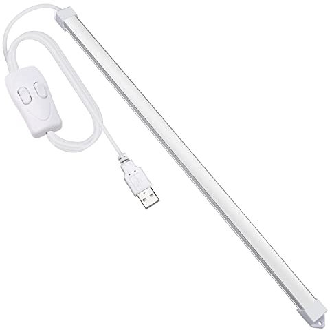 Milpoel LED Light Strip, 35cm, Strip Lights, 3 Colour Temperature Plug in USB Light, Slim Light Bar for Room, Work Table, Keyboard (3 Color)