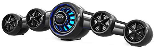 HHUARI Sound Bar Wired Wireless, Bluetooth 5.1 TV Sound Bar with Subwoofer, Bass Adjustable Surround Sound 2.1 Soundbar, Speaker for TV, Wall Mountable, HDMI/Optical/Aux/USB,Black The New