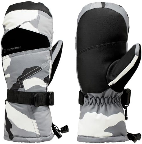 Alpine Swiss Wasserdichte Skifäustlinge für Herren, Wintersport, Snowboarden, winddicht, warm, 3M, Thinsulate, Camouflage, Größe S