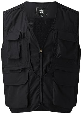 RUMAOZIA Ärmellose Weste Herren Sommer Anglerweste Herren Outdoor Weste mit Vielen Taschen Leicht Sommer Dünne Weste Sommerweste Jagdweste Multifunktionsweste Freizeit Safariweste