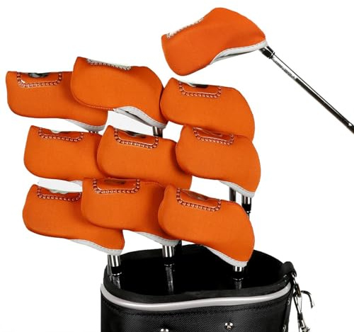 Cubiertas de hierro de golf, cubiertas de hierro para palos de golf,Fundas de palos de golf de 10 piezas Cubre cabeza de hierro transparente - Funda de cabeza de golf, Cubrecabeza de hierro de varios