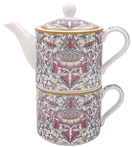 Lesser & Pavey William Morris artists lodden te för ett set – härlig blommig design keramisk tekanna och mugg set presentidé