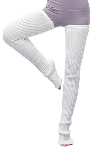 YAMEE Yoga Stulpen Warm Damen Weich Flexibel, Beinstulpen Strumpf Gestrickte Overknee Lange für Ballett Fitness Sport, Lang Stulpe Leg Warmer, Strick-Stiefel-Socken über das Knie Hohe