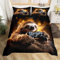 Cartoon Sloth Kids Duvet Cover Double Size,Gaming Gamepad Video Games Controller Bedding Set,Boys Men Room Decor,Cute Wild Animals Brown Fashion Comforter Cover 2 Pillowcases,No Comforter