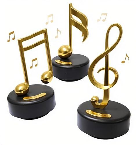 WEofferwhatYOUwant Music Box Set 3 Pack Mechanical Wind Up Music Boxes Gold Music Note Statue Piano Themed Decorative Music Box Playing Yellow Submarine Happy Birthday Sound of Music Home Decor Gift