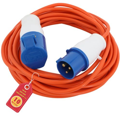 Heavy Duty Caravan Hook Up Cable,10M Extension Lead,16 Amp Cable 240V Camping Extension Lead,for Campervans & Motorhomes' Everyday Use