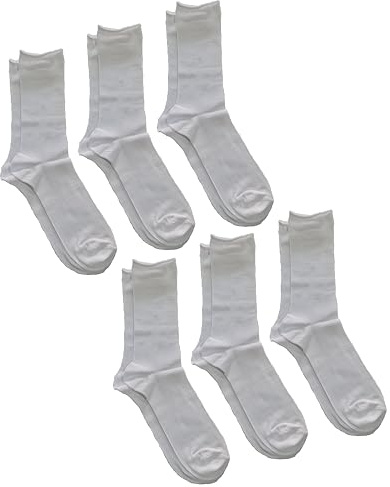 Fontana Calze - 6 PAIA calze UOMO DONNA cotone filo di scozia senza elastico, taglio laser per Diabetici (IT, Numero, 41, 43, Regular, Regular, Bianco)