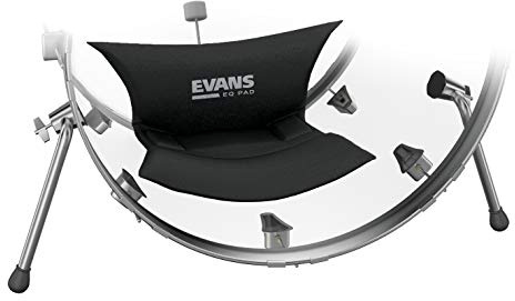 Evans EQ Pad Bass Drum Dampeners - Bass Drum Sound Dampening - Attaches to Drum Shell - Adjustable, Hinged - Controls Attack & Sustain - Great for Close Drum Mics - 1 Multi-Use Pad