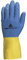 Gant ménage Latex Floque Longueur 30cm épaisseur 0.60mm Coloris Bleu-Jaune Taille 7/8-Paire