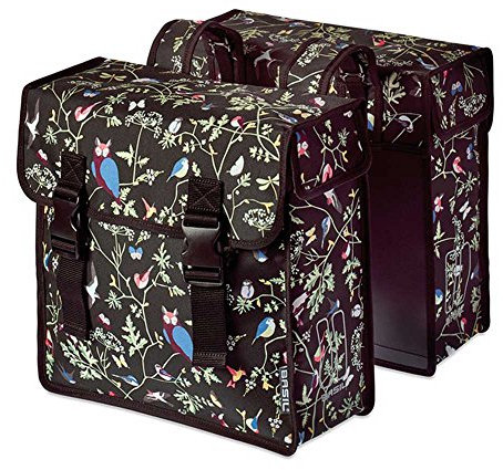 Basil Doppelpacktasche Wanderlust + Reflexstreifen Charcoal 35L Fahrrad Tasche