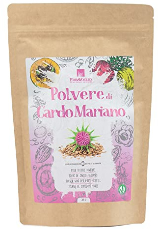 Erbavoglio Polvere di Cardo Mariano - 200 g - Alimento convenzionale - Supporta la salute del fegato e favorisce la disintossicazione, ideale per un benessere naturale.