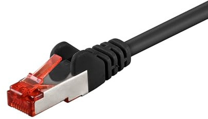 Goobay Câble réseau Cat 6 Câble LAN pour Gigabit Ethernet S-FTP, 10m, noir, 1