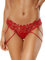 May Story Damen Spitze String Tanga Sexy Perlen Chains Bestickte Cutout Panty Unterwäsche Unterhosen (Large, Rot)