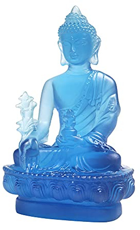 Acxico 1Pcs Buddha Medicine Figure Statue Altar Buddhist Resin Fengshui