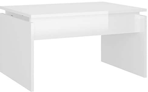 vidaXL Tavolino da Salotto Bianco Lucido 68x50x38 cm Legno Multistrato