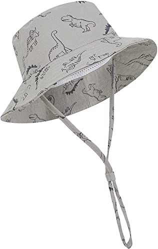 DRESHOW Unisex Baby Kleinkinder Sonnenhut Kappe Mütze Fischerhut Strandhut Kinder Baby Stern Sommerhut UV Schutz UPF 50+, Age 6-12 Monate, Size 48cm