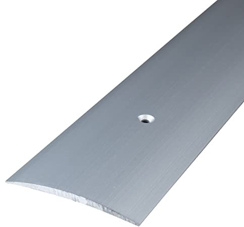 PROVISTON Übergangsprofil - Breite: 50 mm Höhe: 5 mm Länge: 1000 mm - Übergangsleiste Boden - Ausgleichsprofil - Metallprofil - Aluminium eloxiert - Silber - Gebohrt - 1 Stück