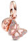 PANDORA Rosafarbener Schmetterling & Spruch Doppelter Charm-Anhänger aus Rosévergoldeter Metalllegierung mit Cubic Zirkonia in der Farbe Rosé, PANDORA Moments Kollektion, 782555C01