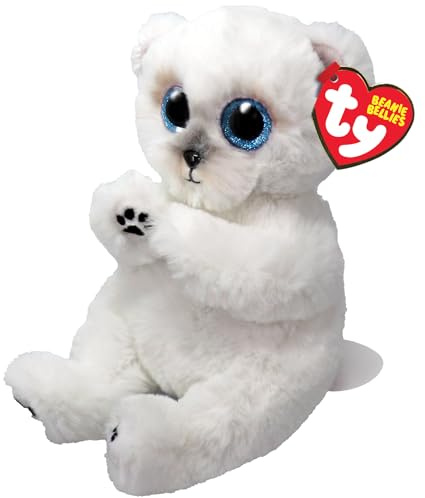 TY Wuzzy Polar Bear Beanie Bellies Regular – Squishy Beanie Baby Soft Plyschleksaker – Collectible Cuddly Fylld Teddy