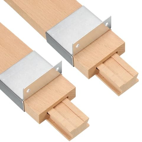 QUARKZMAN 4 Stück Holzschubladenführungen mit Metallgleitbügel, klassische Holz-Mittelstreckenführung, Ersatz-Set für Holzschubladen-Gleitschienen, 20 Zoll (50 cm)