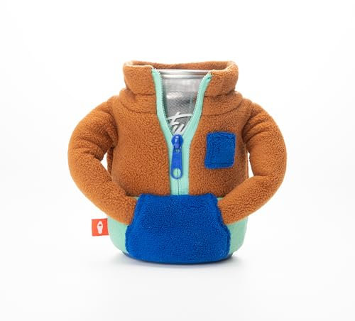 Puffin - The Fleece Jacket - Insulated 12 oz Can Cooler I Beer Bottle & Soda Can Insulator, Keep Drinks and Beverages Cold - Honey Brown