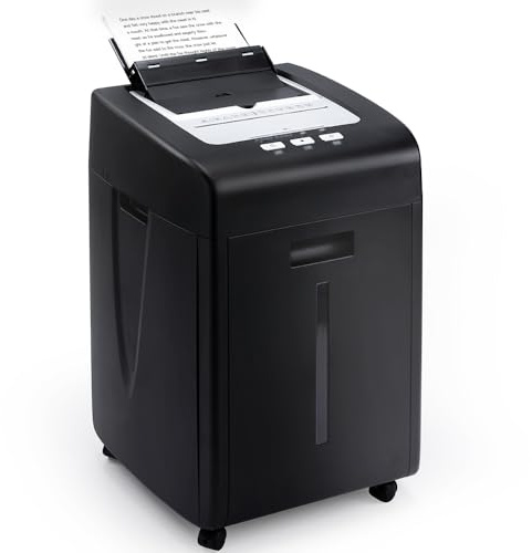 Trisruvian Distruggi Documenti Automatico Professionale: Trituratore 200 Foggi CD Grande Capacità 35L P5 Microframmenti 60 Minuti Continui Silenzioso per Ufficio Casa Archivio Scuola Attività