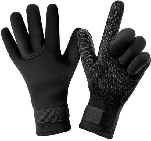Wsetyy 5mm Wetsuit Glove Swimming, Neoprene Diving Gloves Adult, Wear-resistant Thermal Diver Gloves for Cold Water, Keep Palm Warm (L)