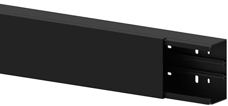 Habengut | Kabelkanal (med monteringshål) 60 x 110 mm av PVC för många kablar, svart: Vit, längd 1 m, tillverkad i Tyskland