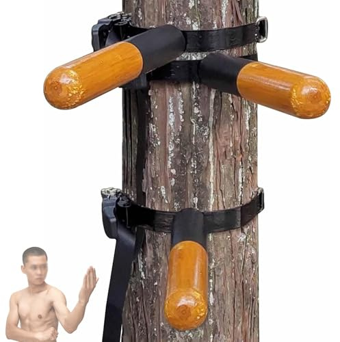 WHIPIN Muñeco de Entrenamiento de Wing Chun de Madera, Equipo de práctica de Artes Marciales para Montaje en Pared, muñeco portátil de 3 Piezas con Resorte y Manos de Madera