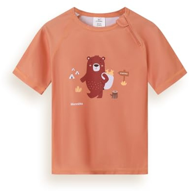 Monnëka Rashguard Enfant Manches Courtes pour Plage et Piscine | Rashguard manches courtes pour enfants. Confortable, facile à enfiler. Pour plage, piscine et sports d'eau.