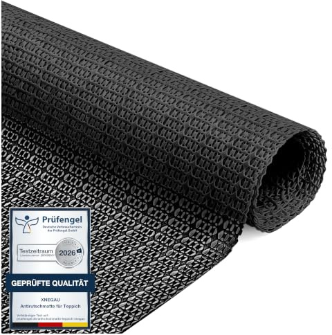 Antideslizante Alfombra 160x220cm PVC, Cortable, Agarre Extra Negro