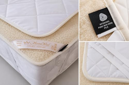 Merino Wool Bedding Mattress Topper Pad 90 x 200 cm, vändbar madrass, lammull, SURMATELAS 90 x 200 cm
