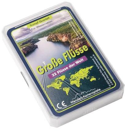 Wendels Kartenspiele Flüsse Trumpf Quartett Spiel | Für Kinder ab 8 Jahre