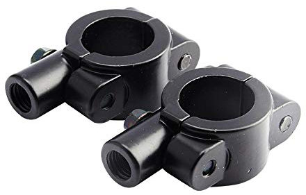 2 Pcs Universal Fit 10mm Handlebar Mirror Mount Clamps Black Aluminum 7/8 Motorcycle Mirror Handlebar Mount Clamp for Motorbike Dirt Bike ATV motorcycle handle