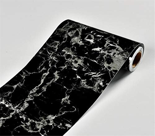 ANGANGAN Bordure de papier peint Noir éclair Décoration murale amovible Frise Murale Autocollant en PVC Plinthe Autocollant imperméable 20cm X 1000cm