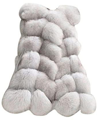 ORANDESIGNE Pelliccia Senza Maniche Donna Sintetica Capispalla Gilet Invernale Cardigan Pelliccia Donna Giacca Elegante Invernale Cappotto Lungo di Pelliccia Sintetica B Grigio Chiaro M